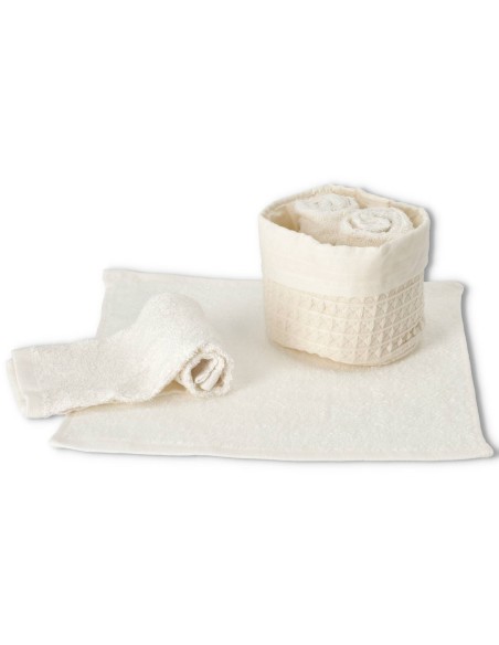 Juego de toallitas de baño 4 uds. con cesta de gofres