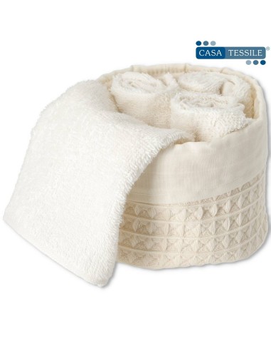 Juego de toallitas de baño 4 uds. con cesta de gofres