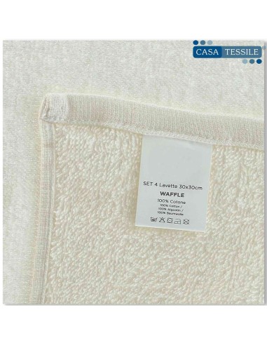 Set lavette bagno 4 pz. con cestino WAFFLE