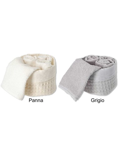 Set de gant de toilette de salle de bain 4 pcs. avec panier à gaufres