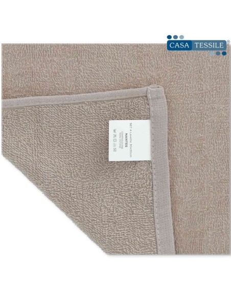 Set 4 lavette bagno con cestino NANTES