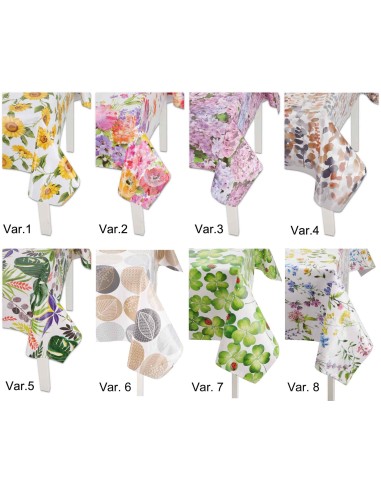 Tovaglia plastificata italiana FIORI E FOGLIE