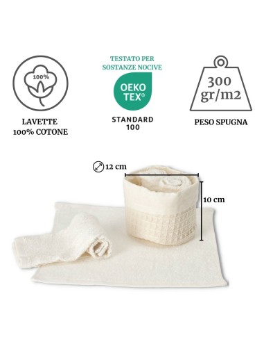 Badezimmer-Waschlappen-Set 4-tlg. mit Waffelkorb