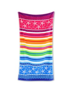 Serviette de plage en coton jacquard 90X165 cm. ÉTOILE DE MER