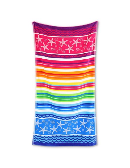 Serviette de plage en coton jacquard 90X165 cm. ÉTOILE DE MER