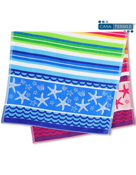 Telo mare cotone jacquard 90X165 cm. STELLE MARINE