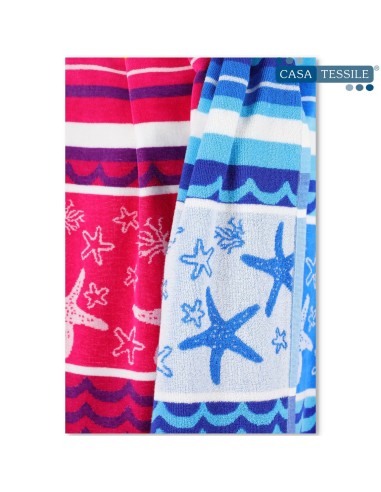 Telo mare cotone jacquard 90X165 cm. STELLE MARINE
