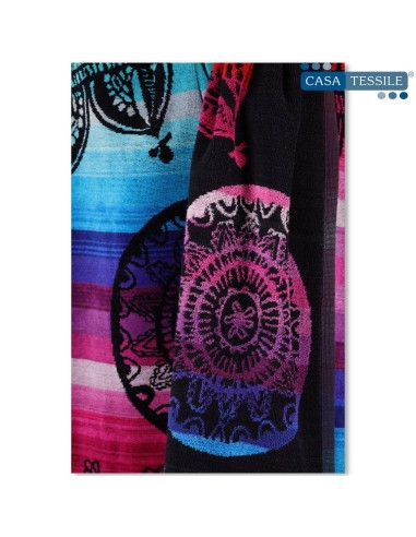 Serviette de plage en coton jacquard 90X165 cm. DEHLI