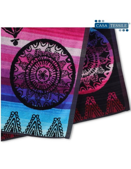 Serviette de plage en coton jacquard 90X165 cm. DEHLI