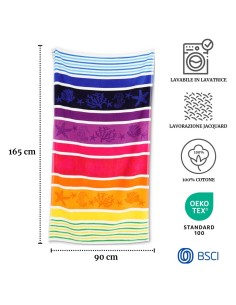 Serviette de plage en coton égyptien 90X165 cm. SAFARI 2