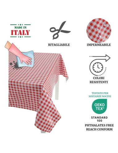 Tovaglia plastificata rettangolare italiana PIC NIC