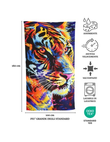 Telo mare spugna microfibra 100x180 cm. MAUI