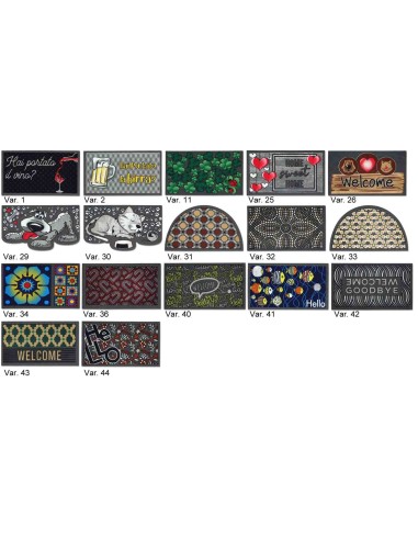 Paillasson rectangulaire FLOMAT25 et demi-lune 40x70 cm.