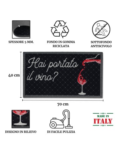 Zerbino FLOMAT25 rettangolare e mezzaluna 40x70 cm.