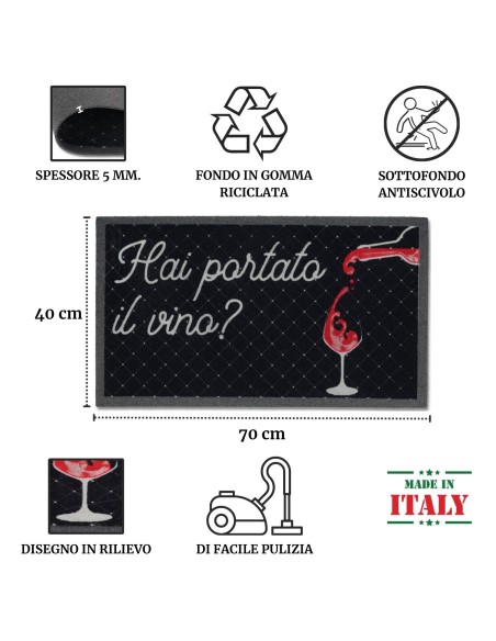 Zerbino FLOMAT25 rettangolare e mezzaluna 40x70 cm.