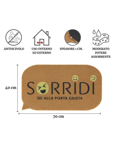 Tapis d’entrée en tapis COMIX avec serviettes à marche 40x70 cm.