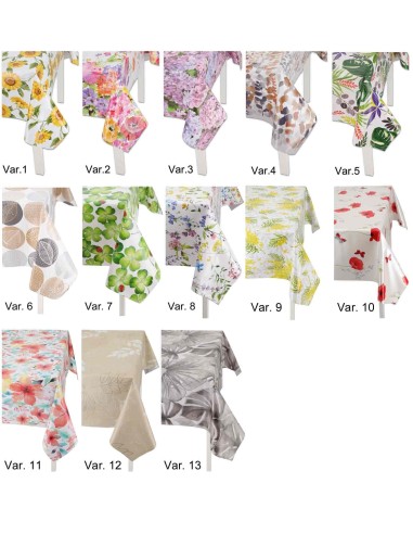 Italienische laminierte Tischdecke FIORI E FOGLIE