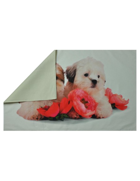 Flores y almohada cama perros de impresión fotográficos