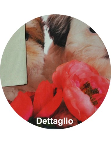 Federa cuscino letto stampa fotografica Cani e fiori
