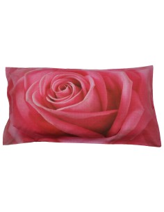 Cama con dosel rosa almohada