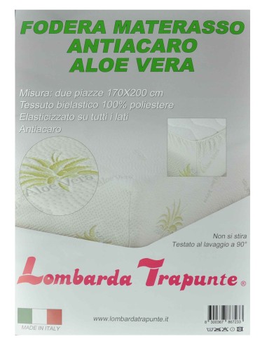 Fodera materasso antiacaro aloe vera varie misure