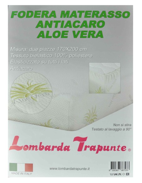Fodera materasso antiacaro aloe vera varie misure