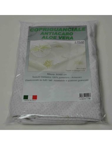 Fodere Copricuscini in Aloe antiacaro nr 2 pz cm 50x80