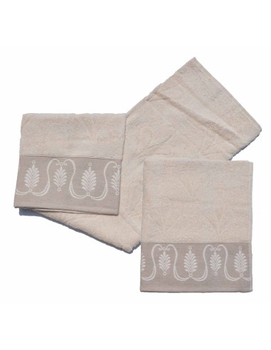 Linum naturale 5 teiliges Set aus Baumwolle Handtücher Terry