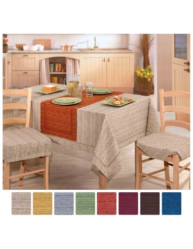 Melange table de jacquard nappe 12 places housse 140 X 240 cm.