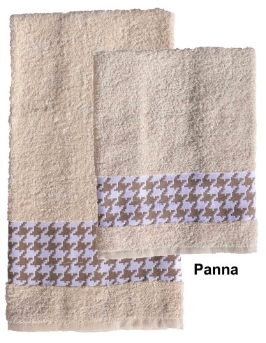 Pied de poule paire de serviettes