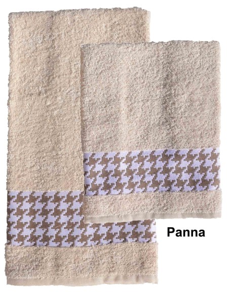 Pied de poule coppia di asciugamani