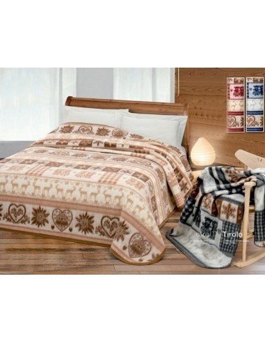 Tirolo Wolle Mischung Decke Maxi 230 x 270 cm.