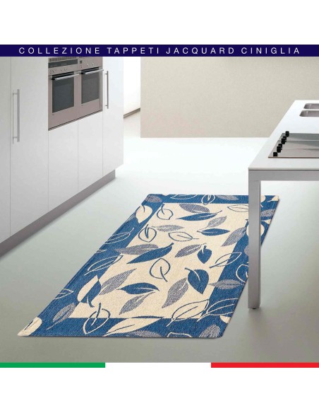 Parcela multi chenille de alfombra del telar jacquar deformación de HOJAS &amp: cm 100 x 150