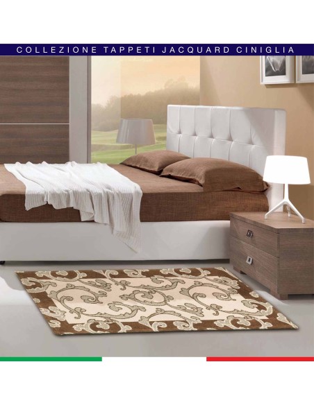 Trama & Ordito ROCOCO' tappeto multiuso cm 100x150 Jacquard ciniglia