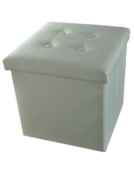 Ecopelle rangement couleur unie Ottoman